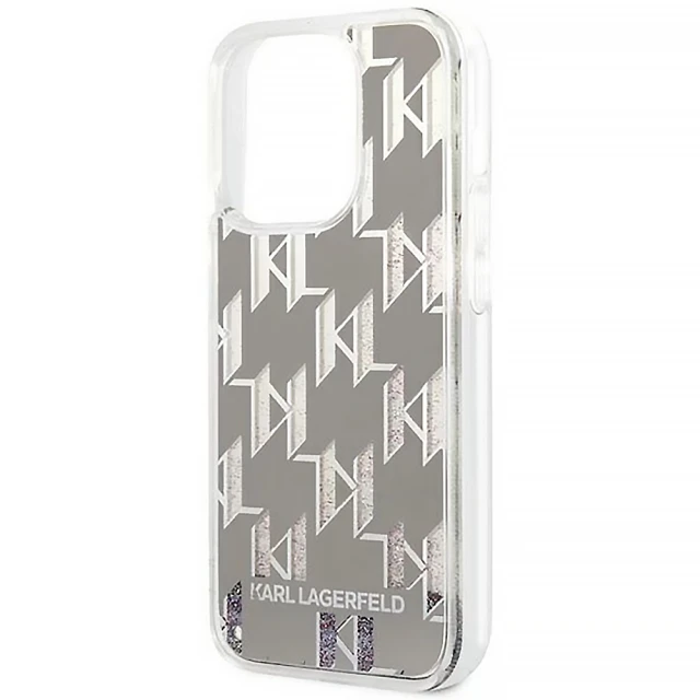 Чохол Karl Lagerfeld Liquid Glitter Monogram для iPhone 14 Pro Silver (KLHCP14LLMNMS)