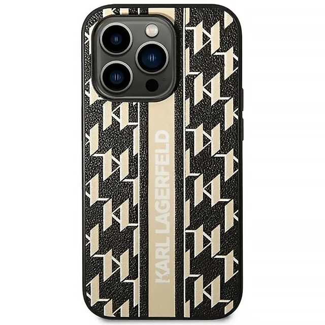 Чохол Karl Lagerfeld Monogram Stripe для iPhone 14 Pro Brown (KLHCP14LPGKLSKW)