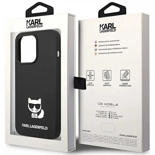Чохол Karl Lagerfeld Silicone Choupette Body для iPhone 14 Pro Black (KLHCP14LSLCTBK)
