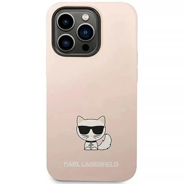Чохол Karl Lagerfeld Silicone Choupette Body для iPhone 14 Pro Light Pink (KLHCP14LSLCTPI)