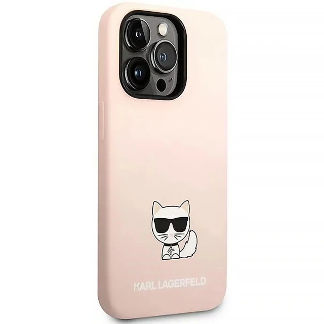 Чохол Karl Lagerfeld Silicone Choupette Body для iPhone 14 Pro Light Pink (KLHCP14LSLCTPI)