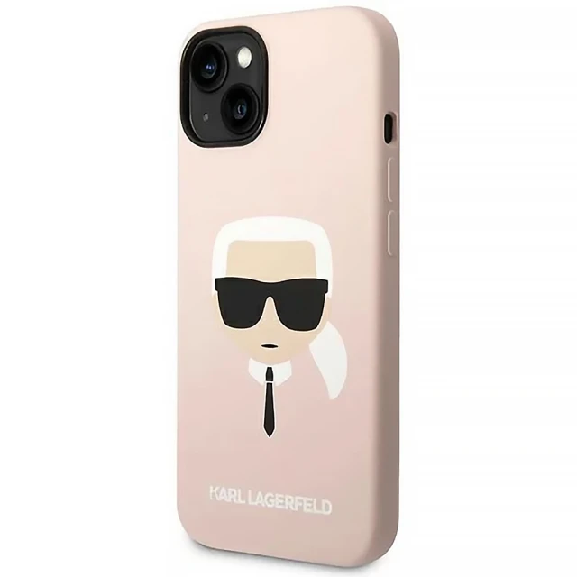 Чохол Karl Lagerfeld Silicone Karl's Head для iPhone 14 | 13 Light Pink with MagSafe (KLHMP14SSLKHLP)