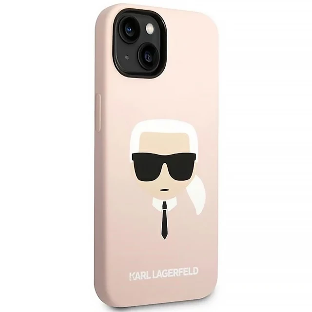 Чохол Karl Lagerfeld Silicone Karl's Head для iPhone 14 | 13 Light Pink with MagSafe (KLHMP14SSLKHLP)