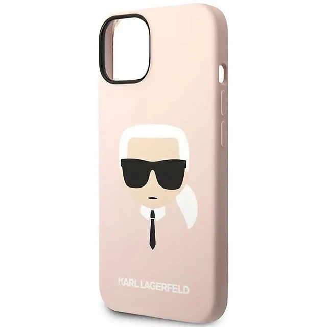 Чохол Karl Lagerfeld Silicone Karl's Head для iPhone 14 | 13 Light Pink with MagSafe (KLHMP14SSLKHLP)