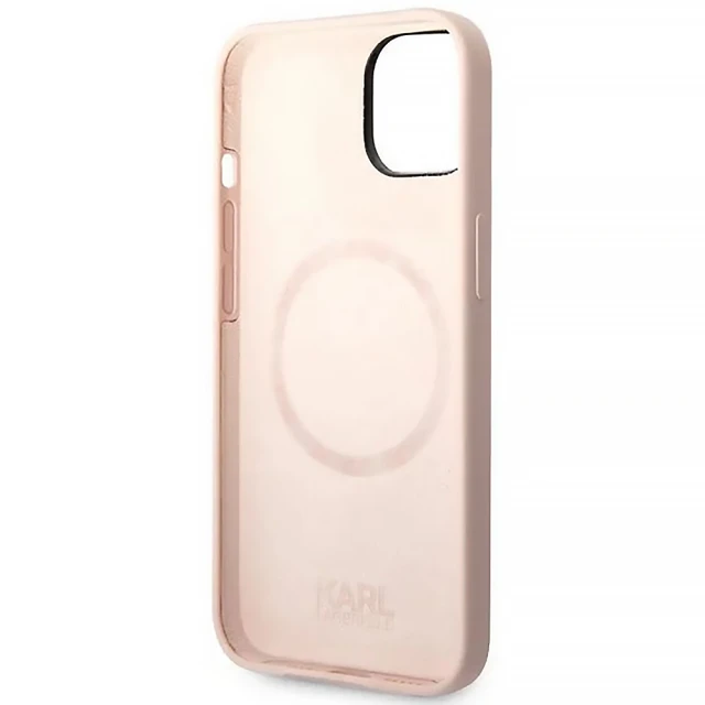 Чохол Karl Lagerfeld Silicone Karl's Head для iPhone 14 | 13 Light Pink with MagSafe (KLHMP14SSLKHLP)