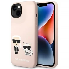 Чохол Karl Lagerfeld Silicone Karl & Choupette для iPhone 14 | 13 Light Pink with MagSafe (KLHMP14SSSKCI)