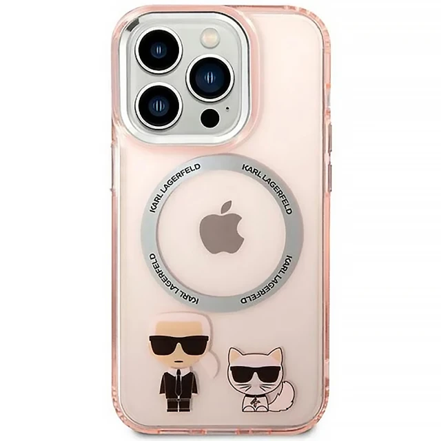 Чохол Karl Lagerfeld Karl & Choupette для iPhone 14 Pro Max Pink with MagSafe (KLHMP14XHKCP)