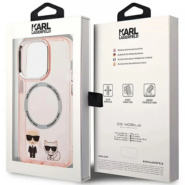 Чохол Karl Lagerfeld Karl & Choupette для iPhone 14 Pro Max Pink with MagSafe (KLHMP14XHKCP)