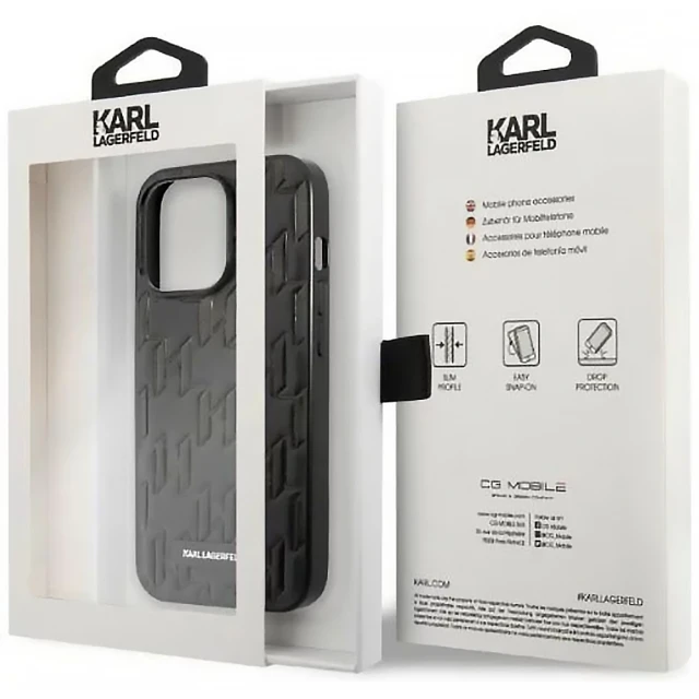 Чохол Karl Lagerfeld Monogram Plaque для iPhone 13 Pro Max Black (KLHCP13XMNMP1K)