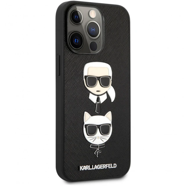 Чохол Karl Lagerfeld Saffiano Karl & Choupette для iPhone 13 Pro Max Black (KLHCP13XSAKICKCBK)