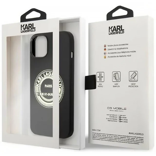 Чохол Karl Lagerfeld Silicone RSG для iPhone 14 Plus Black (KLHCP14MSRSGRCK)
