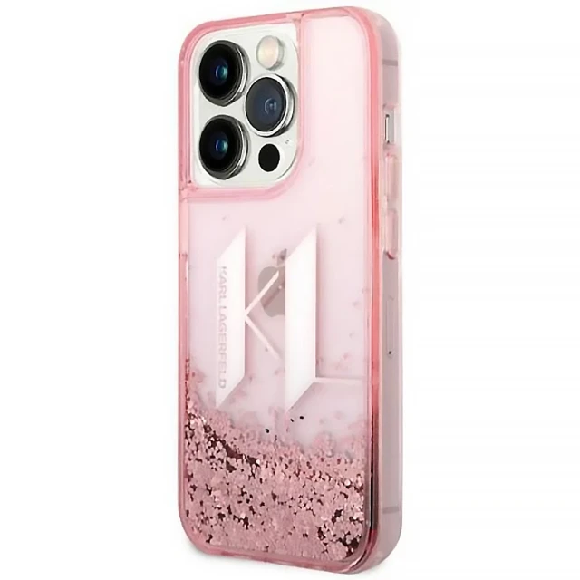 Чохол Karl Lagerfeld Liquid Glitter Big для iPhone 14 Pro Max Pink (KLHCP14XLBKLCP)