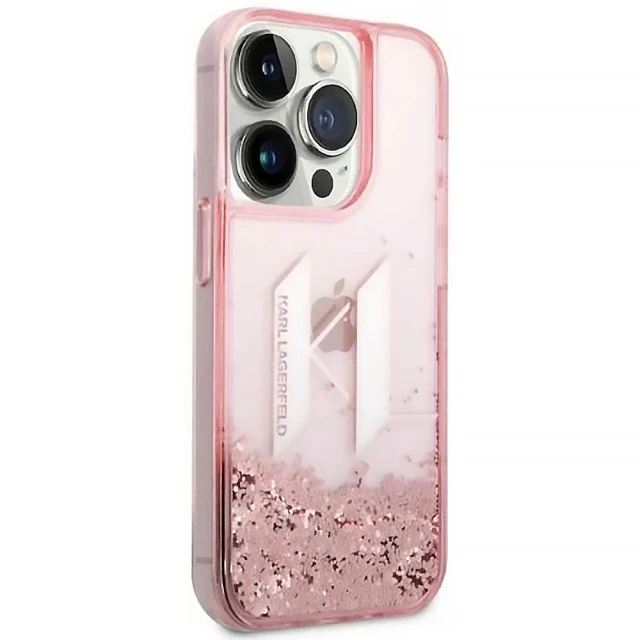 Чохол Karl Lagerfeld Liquid Glitter Big для iPhone 14 Pro Max Pink (KLHCP14XLBKLCP)