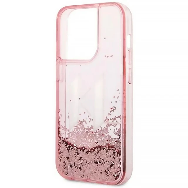 Чохол Karl Lagerfeld Liquid Glitter Big для iPhone 14 Pro Max Pink (KLHCP14XLBKLCP)