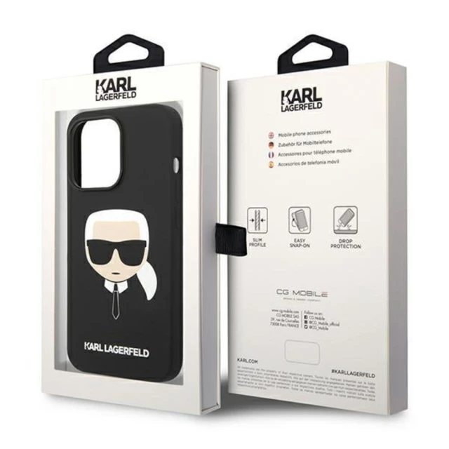 Чохол Karl Lagerfeld Karl's Head для iPhone 14 Pro Max Black (KLHCP14XSLKHBK)