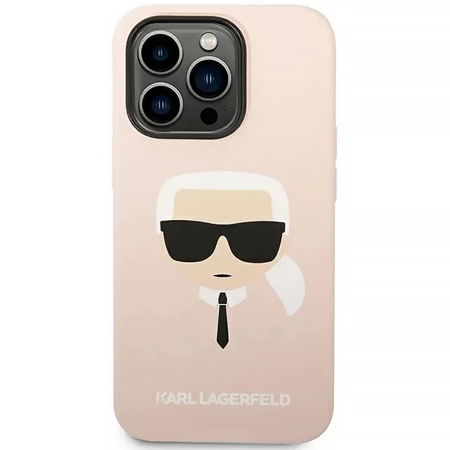 Чехол Karl Lagerfeld Karl's Head для iPhone 14 Pro Max Pink (KLHCP14XSLKHLP)