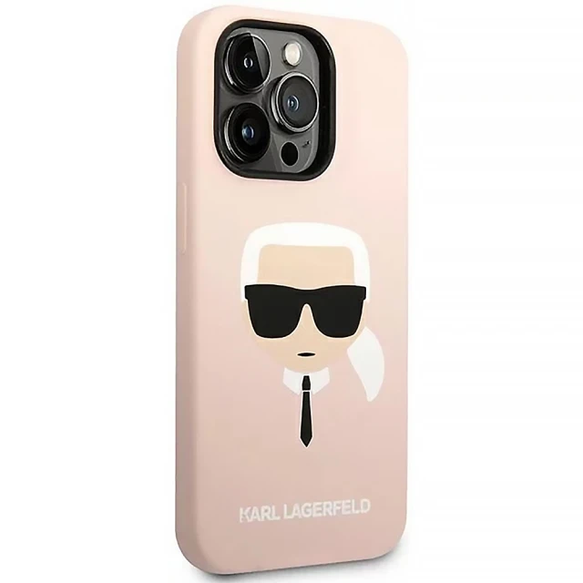 Чехол Karl Lagerfeld Karl's Head для iPhone 14 Pro Max Pink (KLHCP14XSLKHLP)