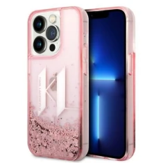 Чохол Karl Lagerfeld Liquid Glitter Big для iPhone 14 Pro Pink (KLHCP14LLBKLCP)