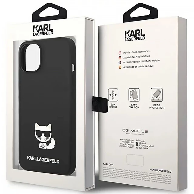 Чохол Karl Lagerfeld Silicone Choupette Body для iPhone 14 | 13 Black (KLHCP14SSLCTBK)