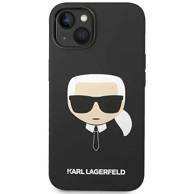 Чохол Karl Lagerfeld Silicone Karl's Head для iPhone 14 | 13 Black (KLHCP14SSLKHBK)