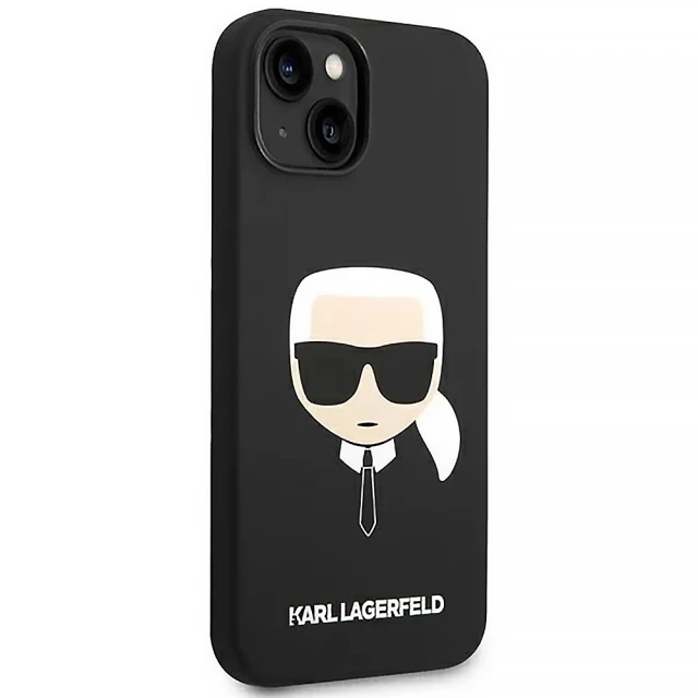 Чохол Karl Lagerfeld Silicone Karl's Head для iPhone 14 | 13 Black (KLHCP14SSLKHBK)