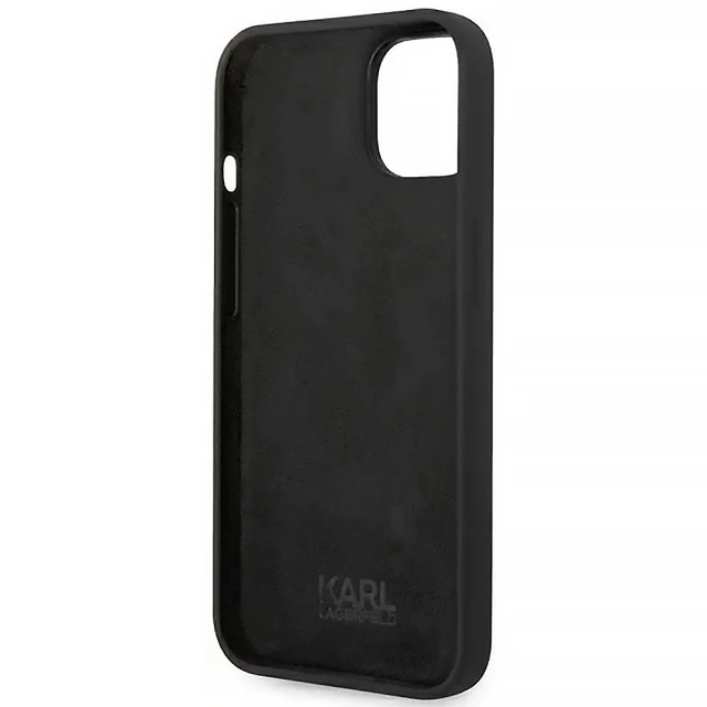 Чохол Karl Lagerfeld Silicone Karl's Head для iPhone 14 | 13 Black (KLHCP14SSLKHBK)
