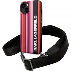 Чохол Karl Lagerfeld Color Stripes Strap для iPhone 14 | 13 Pink (KLHCP14SSTSTP)