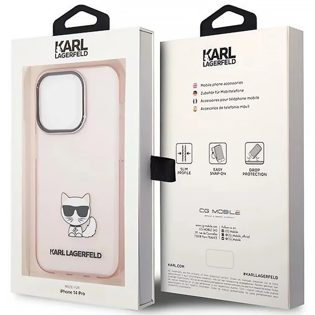 Чохол Karl Lagerfeld Choupette Body для iPhone 14 Pro Max Transparent (KLHCP14XCTTRI)