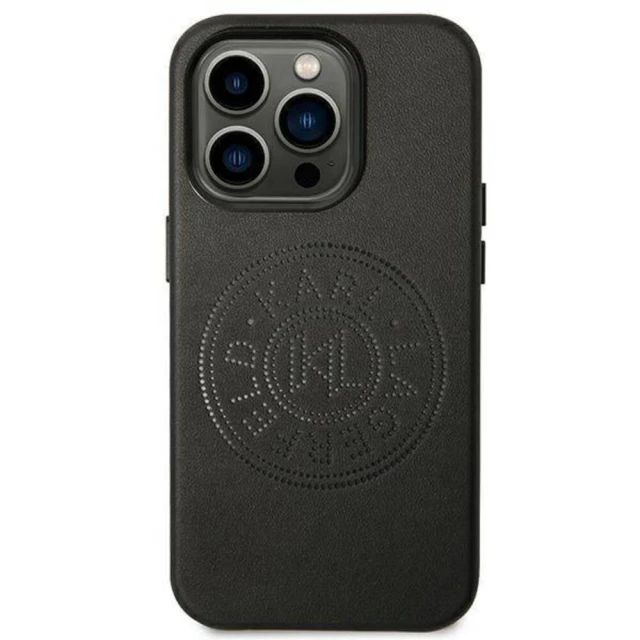 Чохол Karl Lagerfeld Leather Perforated Logo для iPhone 14 Pro Max Black (KLHCP14XFWHK)