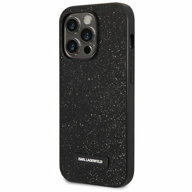 Чехол Karl Lagerfeld Glitter Plaque Logo для iPhone 14 Pro Max Black (KLHCP14XG2ELK)