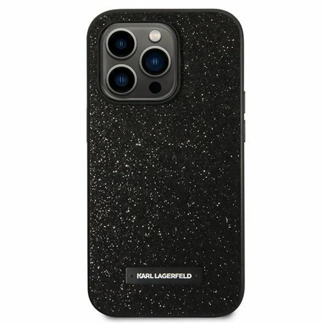 Чехол Karl Lagerfeld Glitter Plaque Logo для iPhone 14 Pro Max Black (KLHCP14XG2ELK)