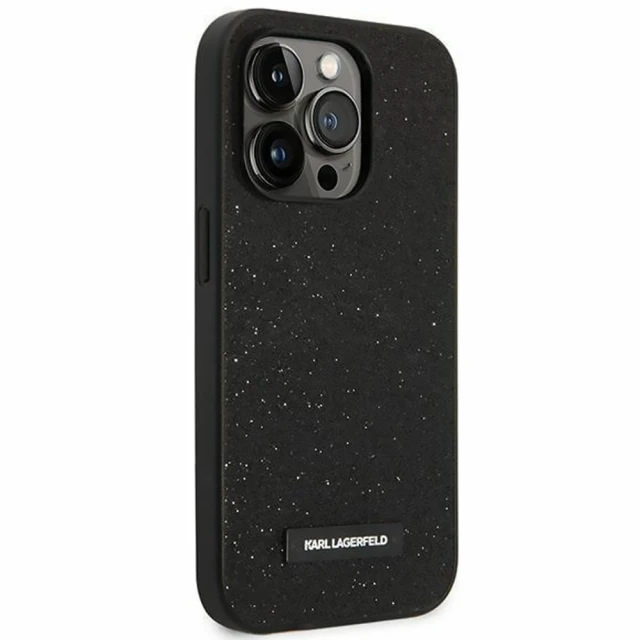 Чехол Karl Lagerfeld Glitter Plaque Logo для iPhone 14 Pro Max Black (KLHCP14XG2ELK)