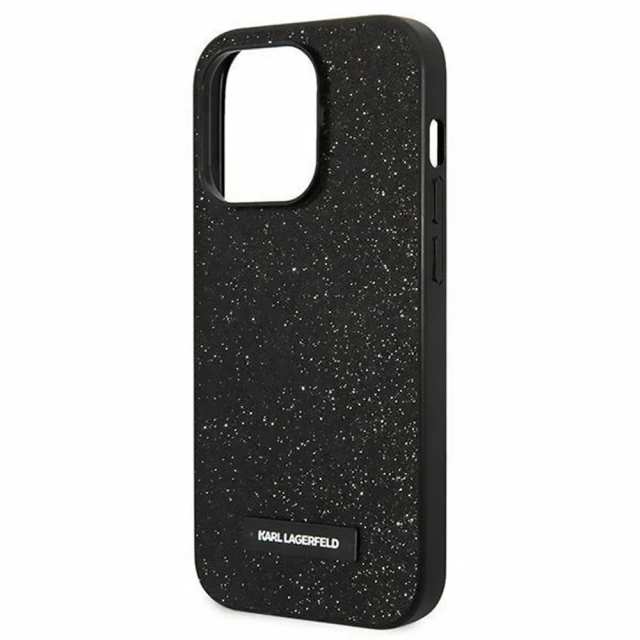 Чехол Karl Lagerfeld Glitter Plaque Logo для iPhone 14 Pro Max Black (KLHCP14XG2ELK)