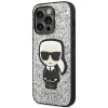 Чохол Karl Lagerfeld Glitter Flakes Iconik для iPhone 14 Pro Max Silver (KLHCP14XGFKPG)