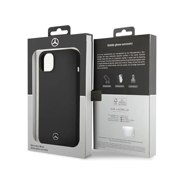 Чехол Mercedes для iPhone 14 | 13 Silicone Line Black with MagSafe (MEHMP14SSILBK)