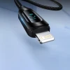 Кабель Wozinsky USB-A to Lightning with LED Display 2.4A 2 m Black (WUALC2)