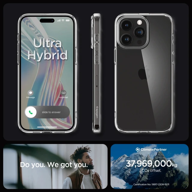 Чохол Spigen Crystal Hybrid для iPhone 15 Pro Crystal Clear (ACS06471)