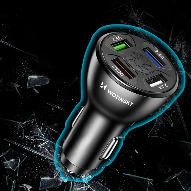 Автомобільний зарядний пристрій Wozinsky 4x USB-A 50W White (WCCAW)