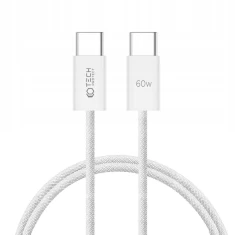 Кабель Tech-Protect UltraBoost Classic USB-C to USB-C 60W 3A 1m White (9319456607116)