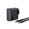Мережевий зарядний пристрій Joyroom 140W 3xUSB-C | USB-A with USB-C to USB-C Cable 1.2m Black (JR-TCG05)