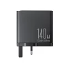 Мережевий зарядний пристрій Joyroom 140W 3xUSB-C | USB-A with USB-C to USB-C Cable 1.2m Black (JR-TCG05)