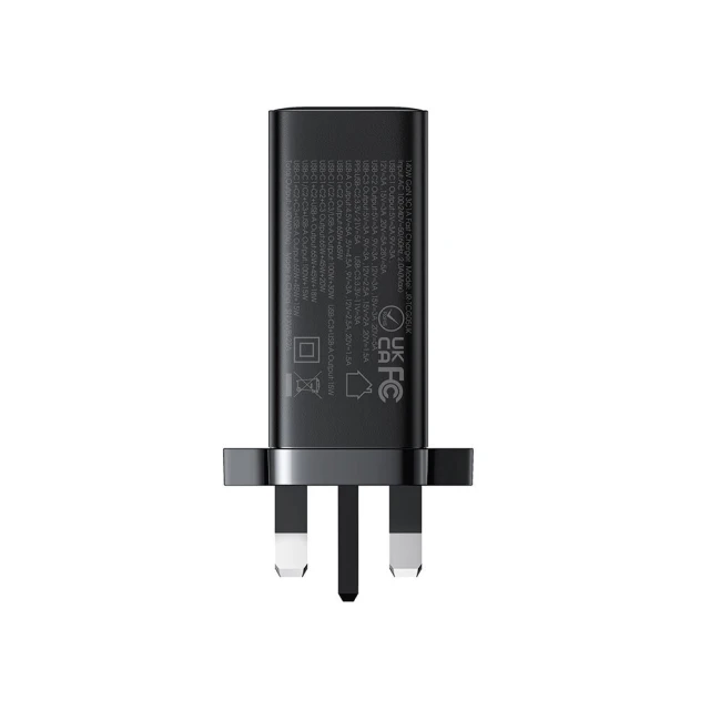 Мережевий зарядний пристрій Joyroom 140W 3xUSB-C | USB-A with USB-C to USB-C Cable 1.2m Black (JR-TCG05)
