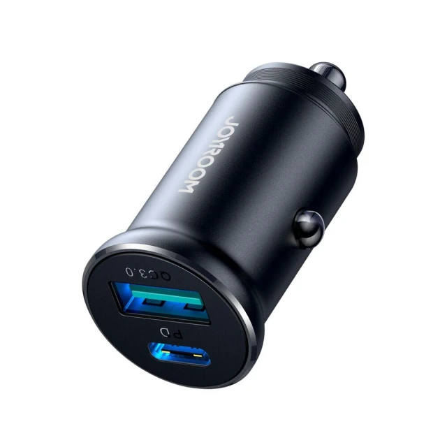 Автомобільний зарядний пристрій Joyroom USB-A/USB-C 30W Black (JR-CCN05)