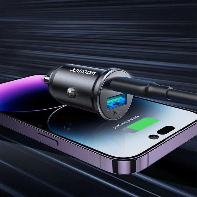 Автомобільний зарядний пристрій Joyroom USB-A/USB-C 30W Black (JR-CCN05)
