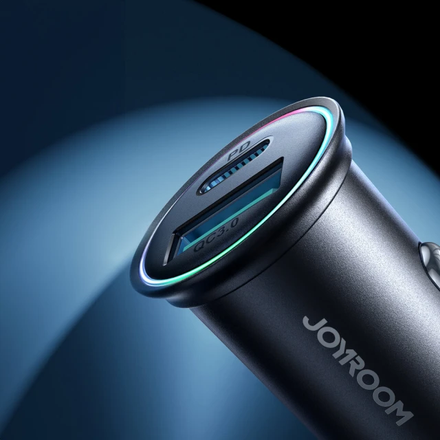 Автомобільний зарядний пристрій Joyroom USB-A/USB-C 60W Black (JR-CCN04)