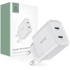 Мережевий зарядний пристрій Tech-Protect 20W 2xUSB-C White (9319456607093)