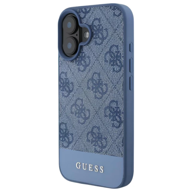 Чохол Guess 4G Stripe Collection для iPhone 16 Blue (GUHCP16SG4GLBL)