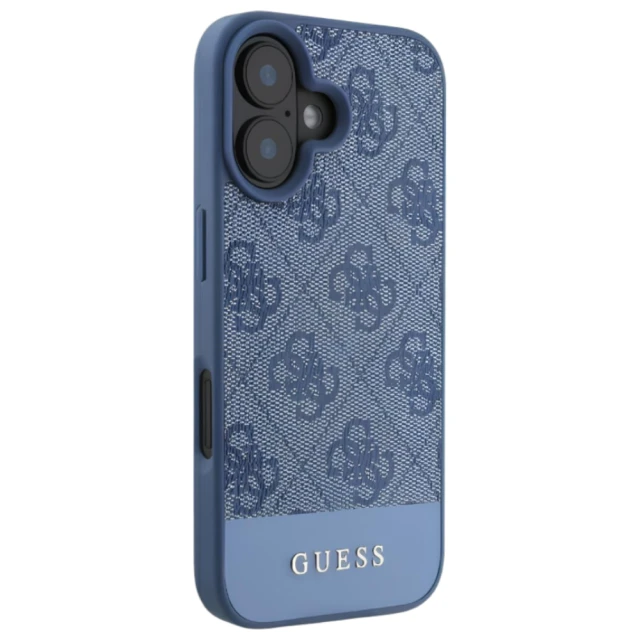 Чохол Guess 4G Stripe Collection для iPhone 16 Blue (GUHCP16SG4GLBL)