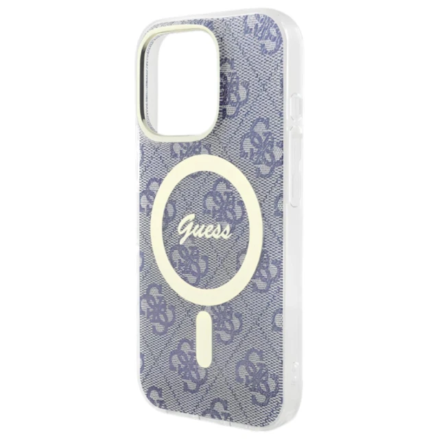 Чохол Guess IML 4G для iPhone 16 Blue with MagSafe (GUHMP16SH4STB)