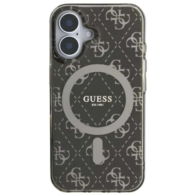 Чохол Guess IML 4G Background для iPhone 16 Plus Brown with MagSafe (GUHMP16MH4DTEW)